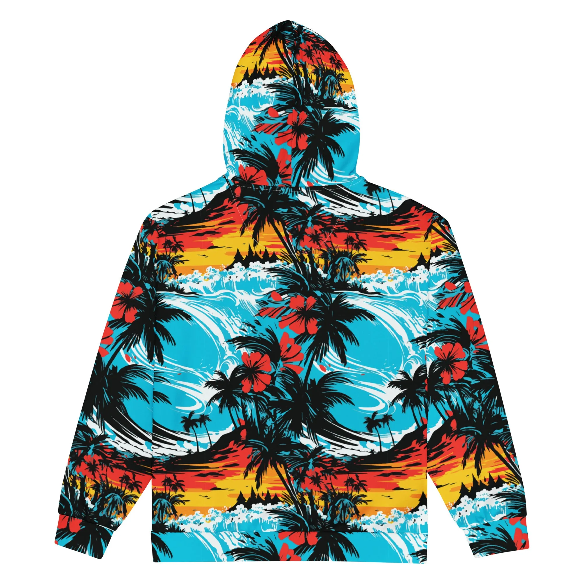 Womens Zip Hoodie - Sunset Waves 001