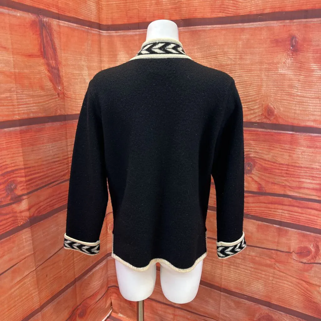 WONDRA WOOL BLACK KNIT JACKET SIZE MEDIUM TCC